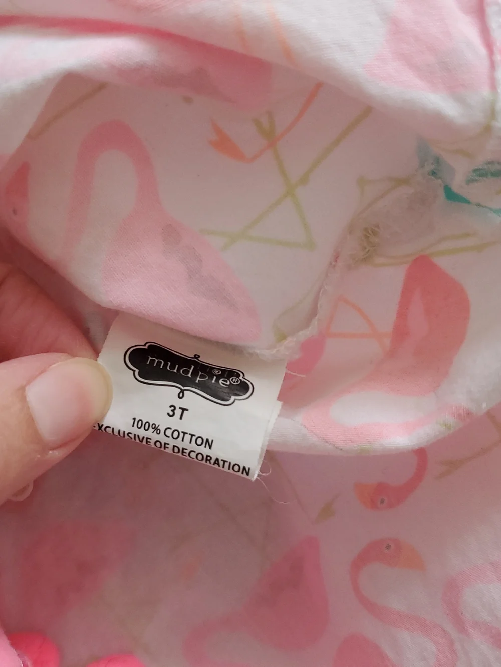 Mud Pie Toddler Girls Flamingo Swim Cover-up Tunic Dress Pom Pom Sz3T